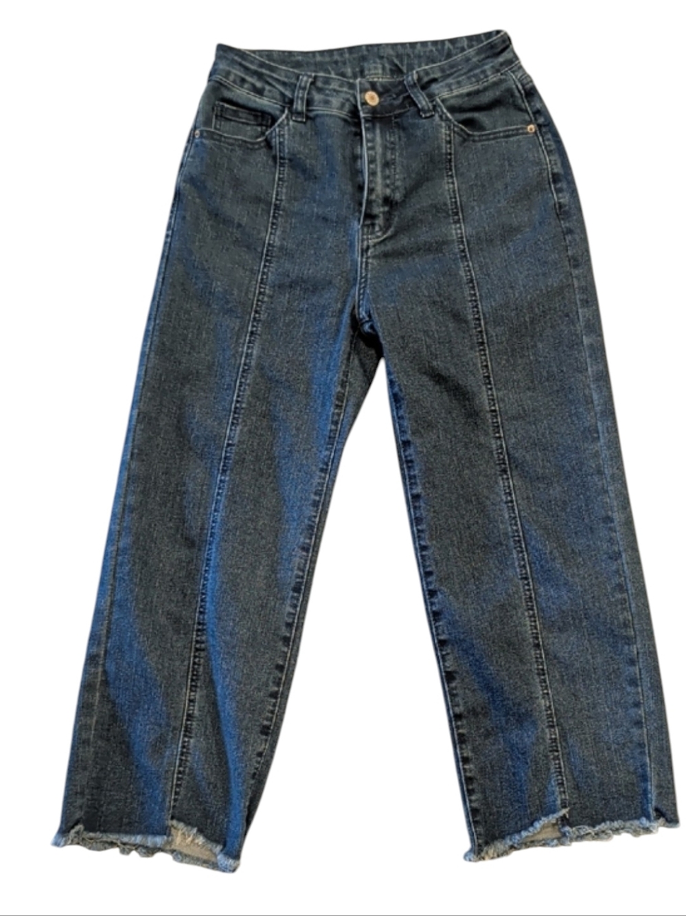 Dark Blue Women's High-Rise Straight Jeans (#802)